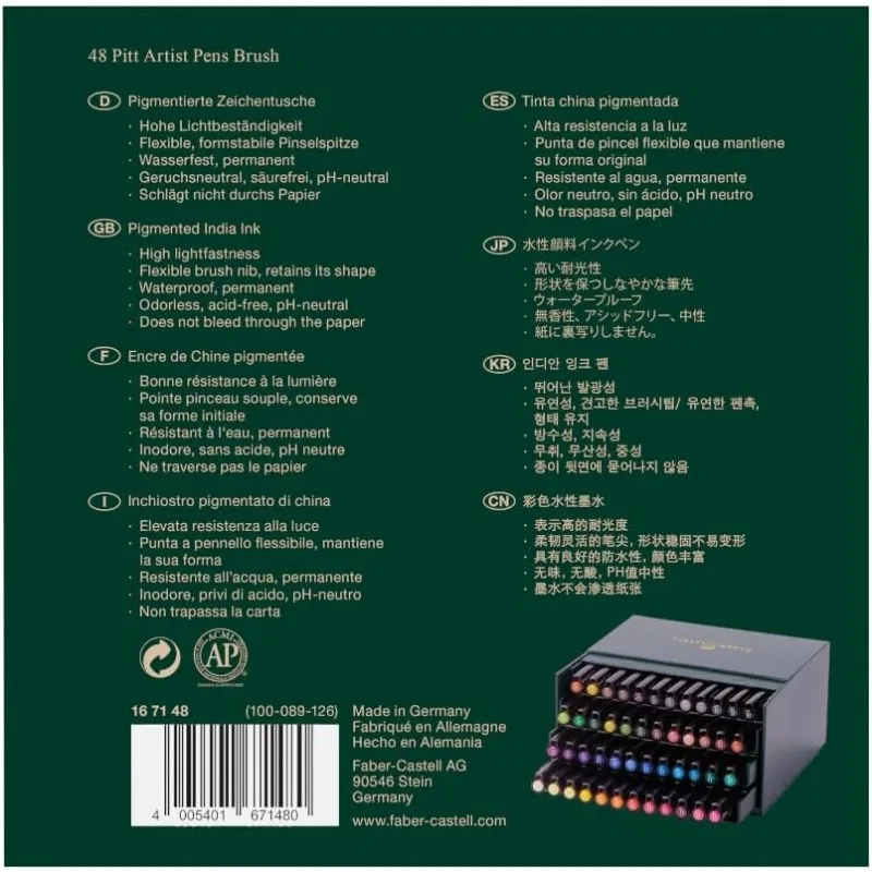 Pitt Artist Pinselstifte (48er-Pack), mehrfarbig