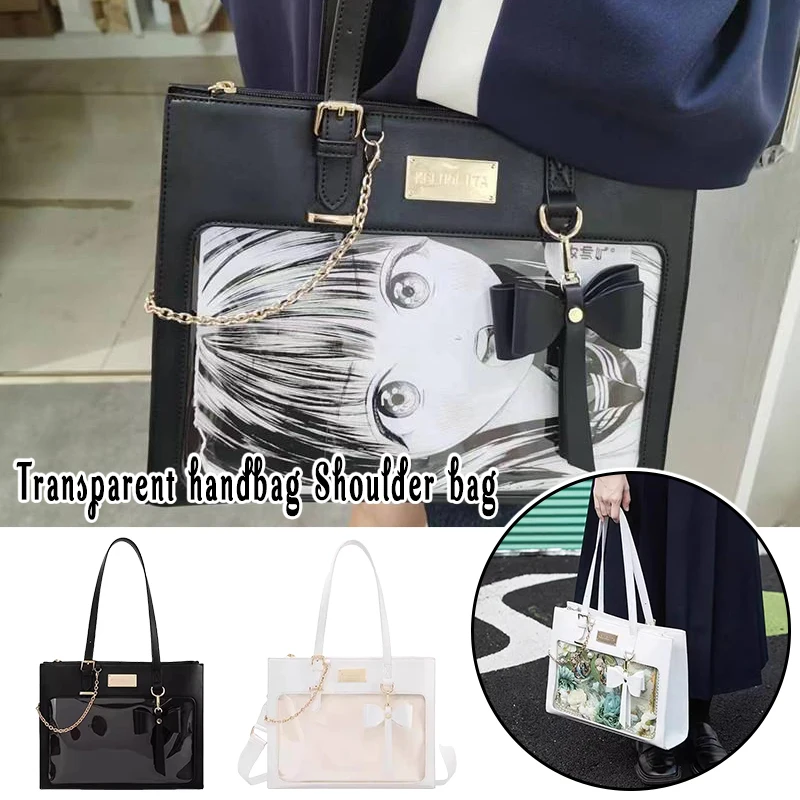 Modern Neutral Sle Large Capaci Transparent Knot Oulder Handbag Women's Faionable Tot Bag Casual Handbag
