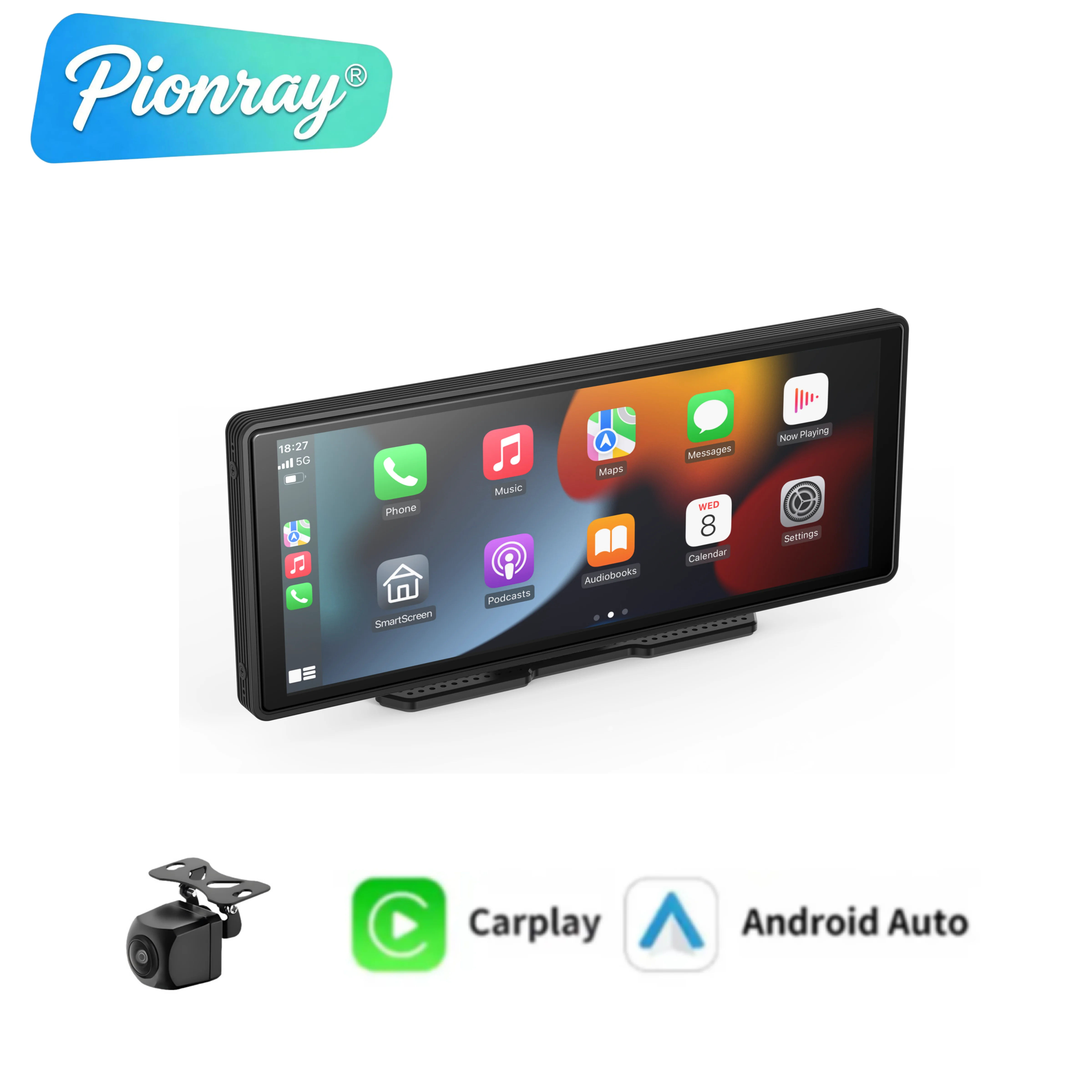 10.26 inch Car Mirror Radio Multimedia Video Player Universal Wireless Carplay Android Auto IPS Screen With Bluetooth FM AUX
