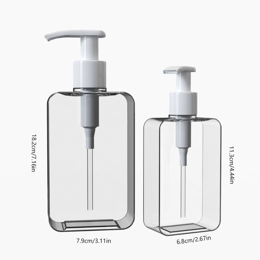 1pc Transparent Square Soap Dispenser, Countertop Lotion Bottle With Pump, Bathroom Lotion Liquid Soap Dispenser, Refillable Emp