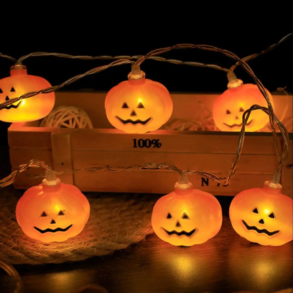 

String Light Spooky 3d Pumpkin Halloween Light String for Indoor Outdoor Decoration Battery Operated Led Lights with Easy to Use