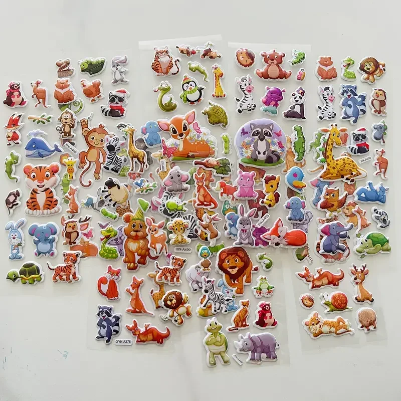 Cute Cartoon Animal 3D Bubble Stickers for Scrapbooking Diary Decoration DIY Various Scenes Using Birthday Gift Stickers