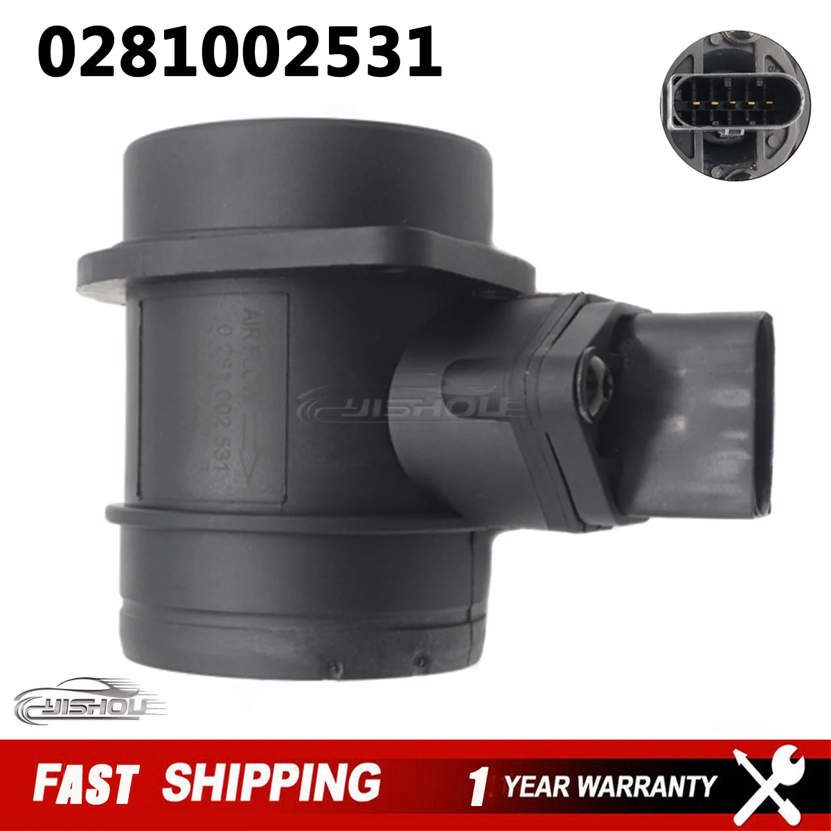 

0281002531 MAF Mass Air Flow Sensor For Volkswagen Jetta Golf 2004-2006 038906461B 038906461BX