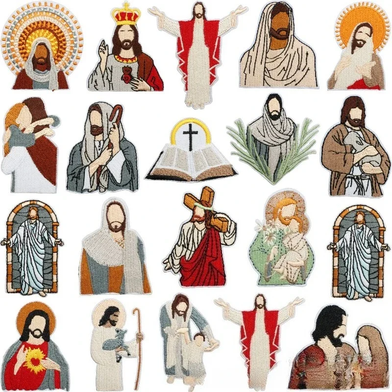Jesu Loves You Patch Faith Figure Embroidery Chapter Boy Upper Tie Bless You Embroidery Cloth Sticker