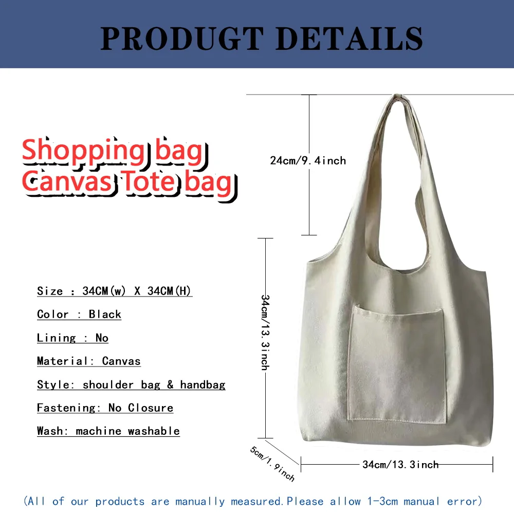 Women Shopper Organizer Bag Canvas Tote Bag Fashion Teeth Print Shoulder Bag Reusable Supermarket Tote Shopping Bag Casual