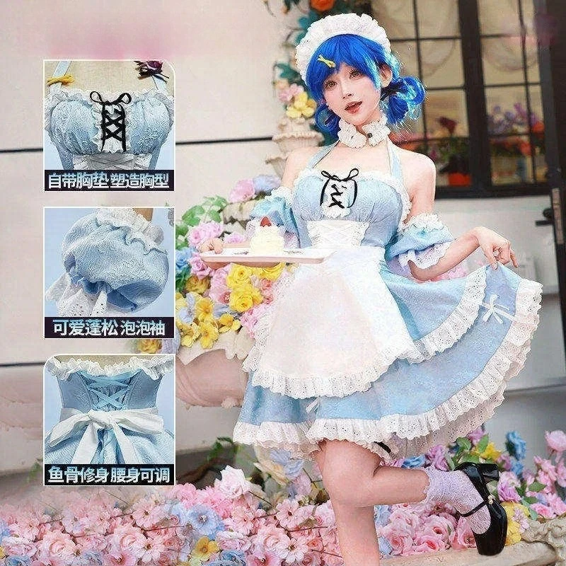 

Mermaid Melody Hanon Hosho Cosplay Costume Halloween Christmas Role Playing Party Rose Women Skirt Clothing Maid HCos