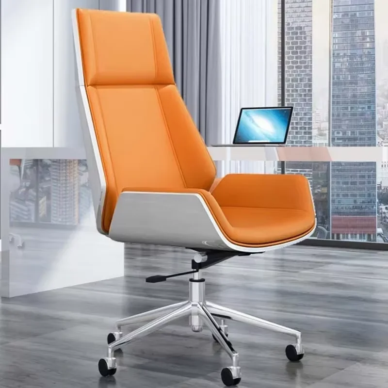 Comfortable Leather Chair Adjustable Executive Modern Rolling Gaming Chair Ergonomic Nordic Cadeira De Escritorio Cute Furniture