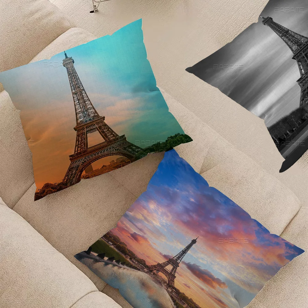 Eiffel Tower Pillow Gifts Home Office Furnishings Bedroom Sofa Car Cushion Cover Case 45x45cm