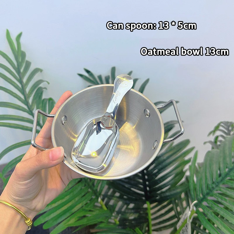 1pc Solo Item Korean Culinary Style Bowl; Lasting Stainless Steel Rice Wine Cup; Double-Fisted Snacks Plate; Instant Ramen Bowl