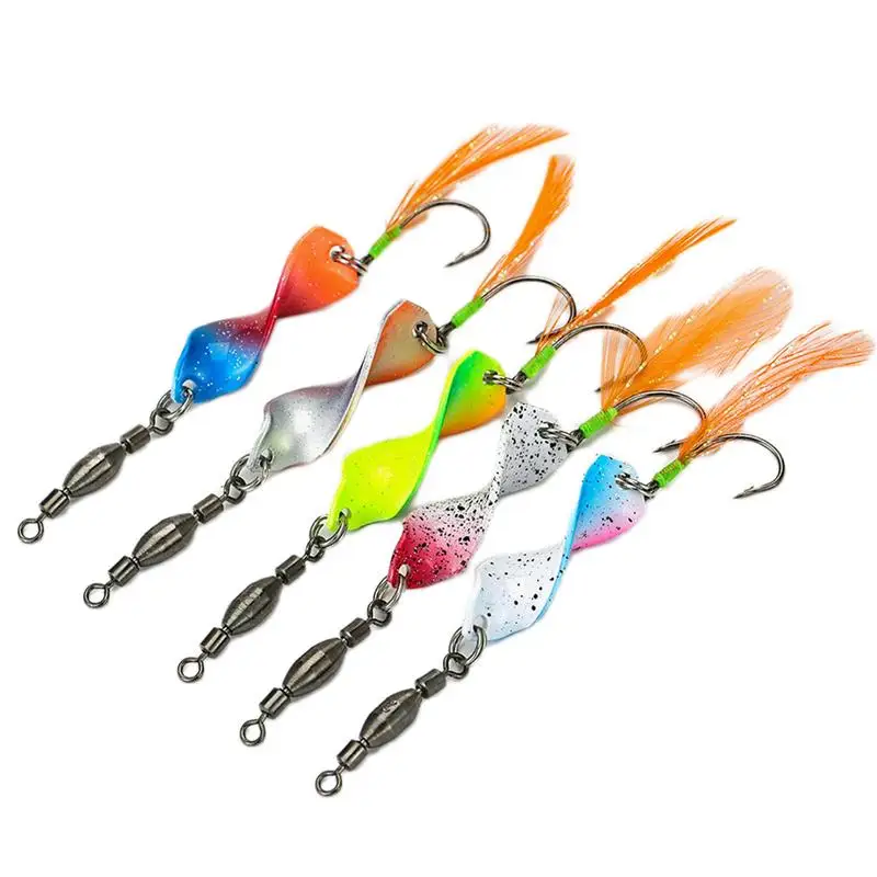 

Sequin Bass Fishing Lures Fishing Baits Bass Lures Metal Spinner Baits 5 Pcs Sequin Swimbaits Fishing Hooks Bait Tackle Kit For