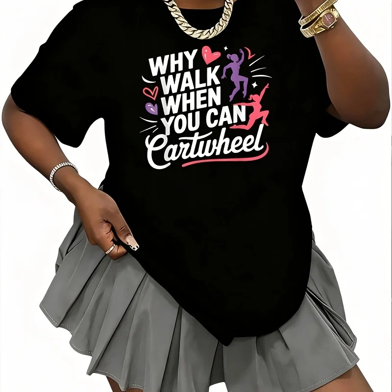 Why Walk When You Can Drive? Women's 100% Cotton T-Shirt Short Sleeve Top Casual Round Neck Fun Print Tee S-5Xl
