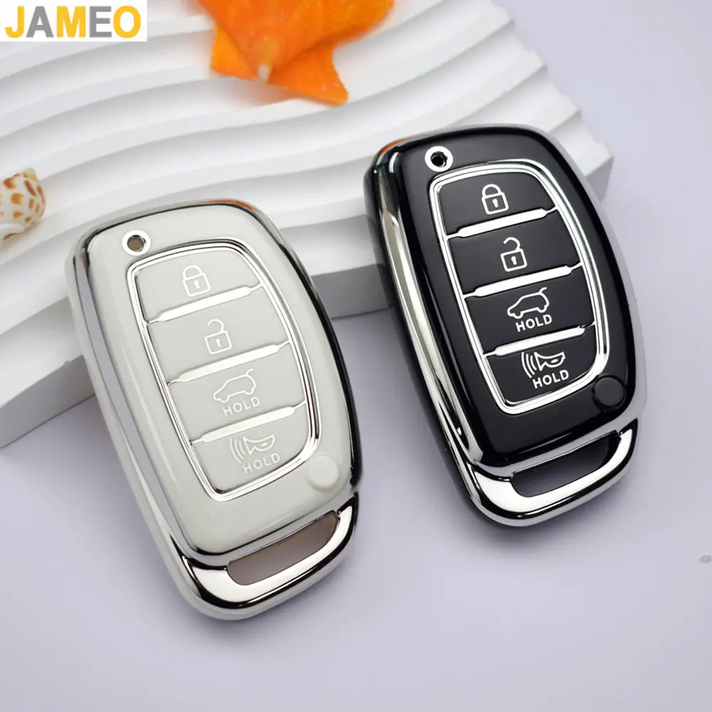 موضة بولي TPU غطاء مفتاح السيارة المفاتيح لشركة هيونداي Ix35 Ix45 I10 I30 I40 توكسون سانتا في رينا سوناتا إلنترا كريتا 4 زر مفتاح القضية