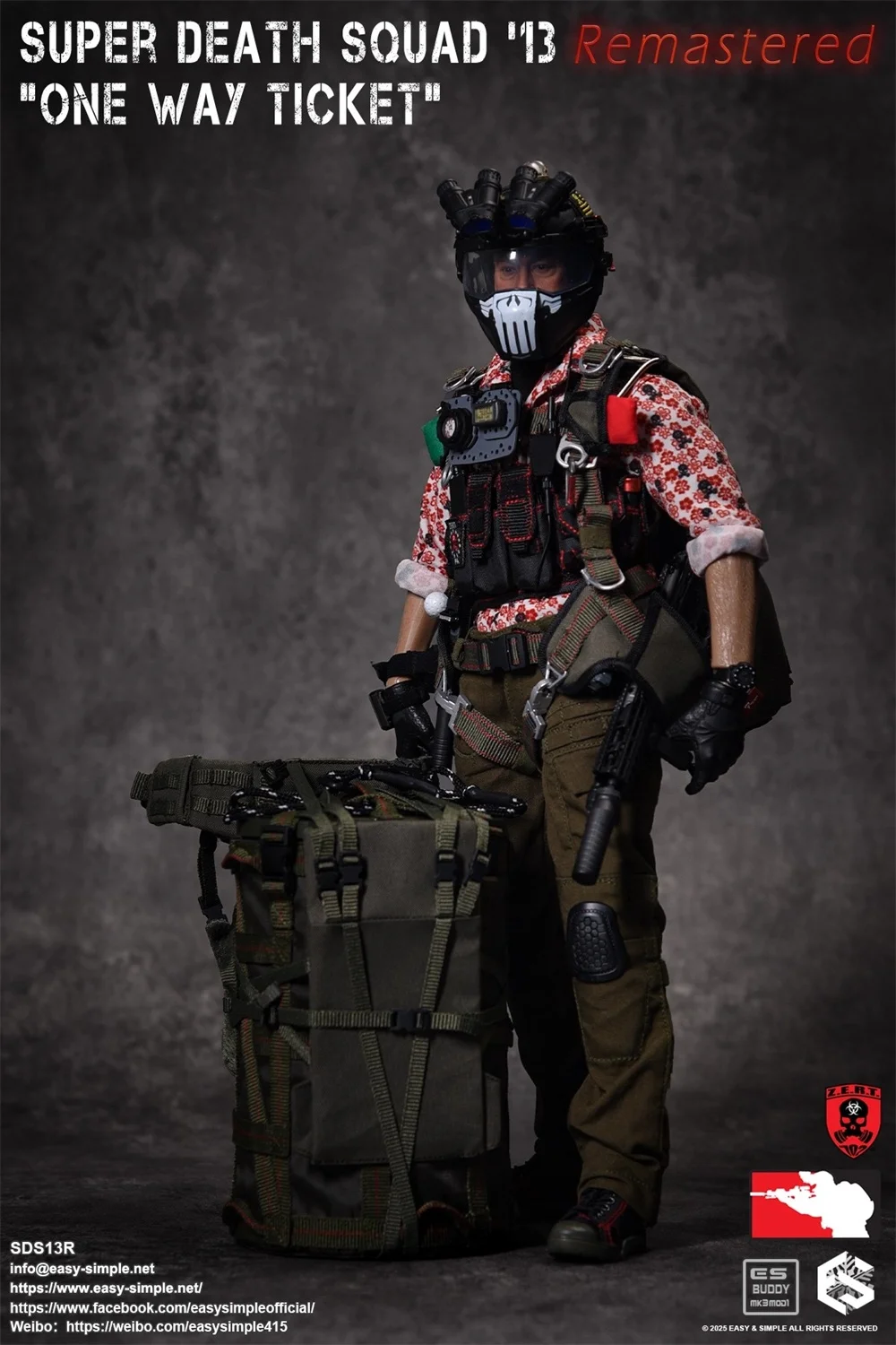 New Arrival 1/6th EASY&SIMPLE ES SDS13R ZERT Super Death One Single Ticket Way Soldier Action Figure About 12" For Fans Collect