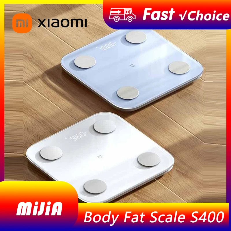 

Xiaomi Mijia Весы для жира в организме S400 Bluetooth 5,0 Светодиодный дисплей Вес Двухчастотные точные измерения веса