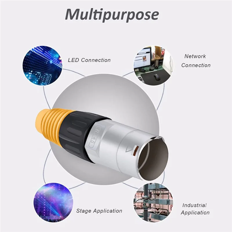 A40Z-10PCS RJ45 Waterproof Panel Connector, Cat5e Ethernet Socket, Metal Ethernet Cable Connector For Industrial Home Network