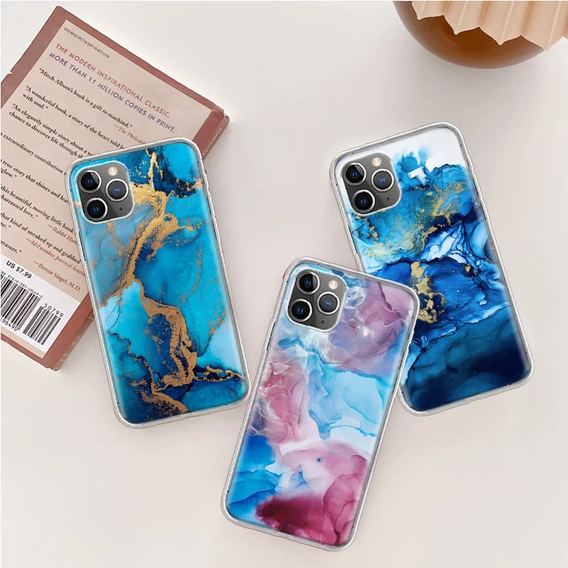 Vintage Marble Crack Wallpaper Phone Case For Iphone 14 13 15 Pro Max Apple 11 12 Mini X XS XR 16 Plus 6 6S 5 5S Clear