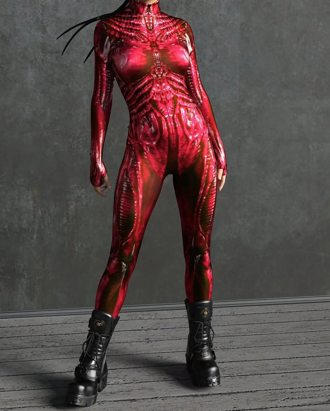 Halloween Anime Horror Spezies Cosplay Jumpsuit Terror Monster Skin Bodysuit Steampunk Party Show Anzug Unisex Rave Zentai – Detail 19