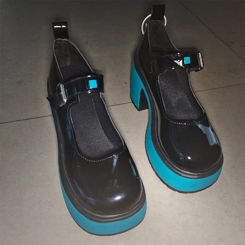 Miku Cosplay Shoes Boots Props Heel height of 8 Centimeters Role Play Performance Props Halloween Christmas Carnival