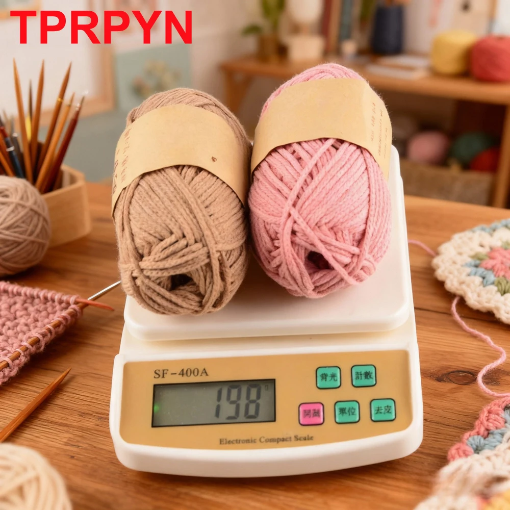 1Pc 100g Cotton Hollow Crochet Yarn 2mm Polyester knitting Thread Round Crocheting line Thick DIY bag mat slipper amigurumi