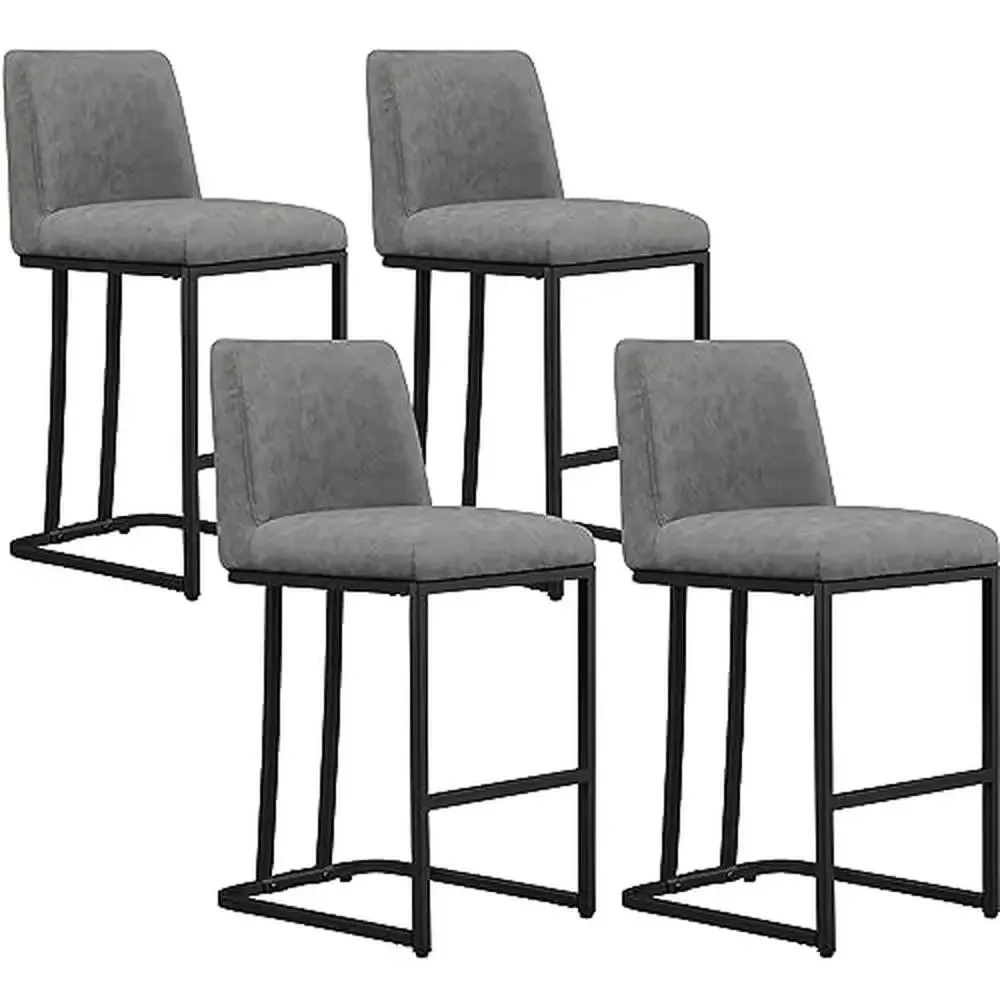 Kitchen Bar Stools Set of 4 Upholstered Modern Island Chairs with Back- 3.5