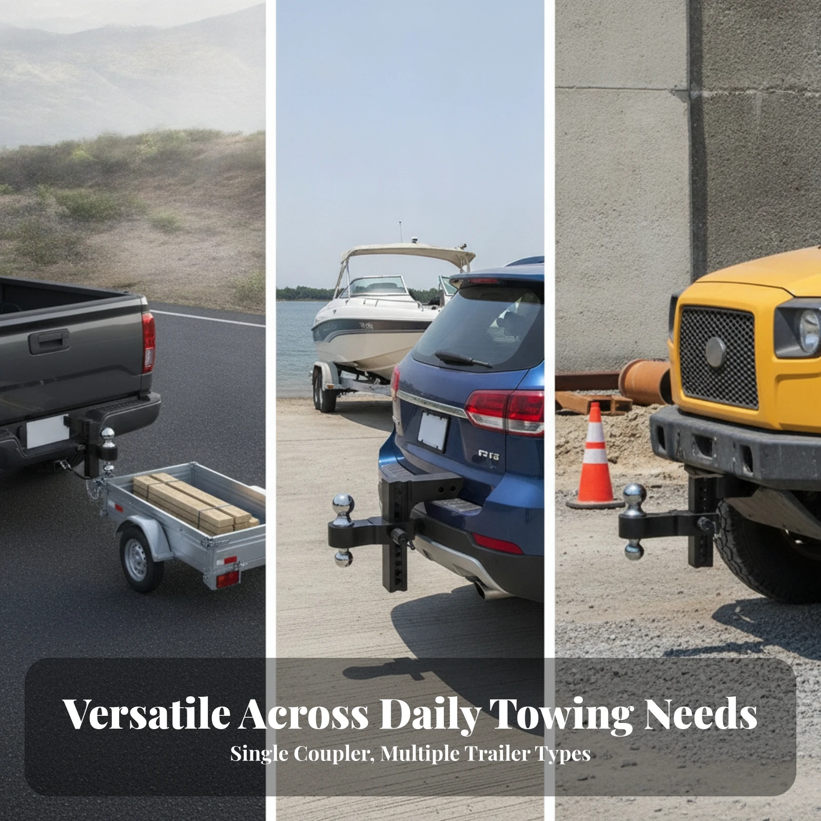 Adjustable Trailer Hitch Ball Mount Sturdy Adjustable Trailer Hitch Vehicle Part Strong Secure for Truck Owners, Towing