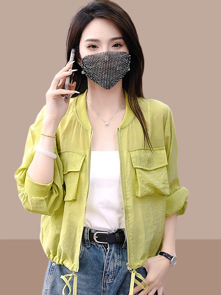 

Summer 2026 Women's Shirt Thin Outerwear Top Trendy Overcoat Sun Protection Thin Veil Outdoor Cardigan Casual Loose Fit Long ...