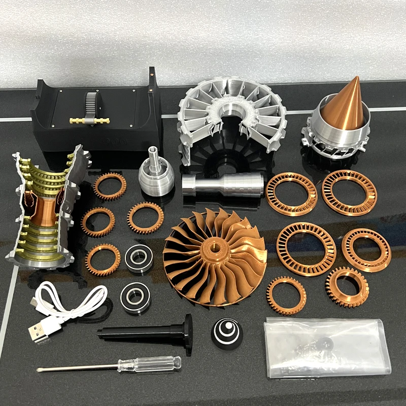 TR900 Aviation Turbofan Engine Model DIY Model Kit 27CM Electric Turbofan Engine Assembly Toy Kit - Image 2