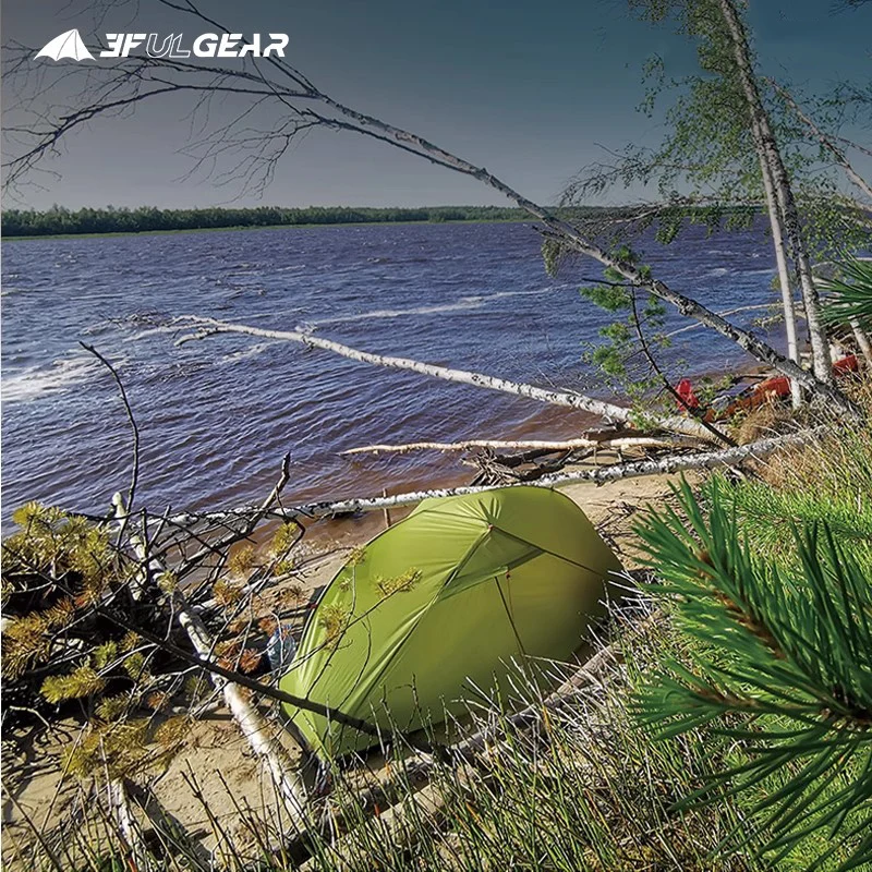 3F UL GEAR 1 Person Camping Tent Ultralight Waterproof Outdoor Travel Tent 15D Silicone Cycling Backpacking Hiking Tent With Mat view 6