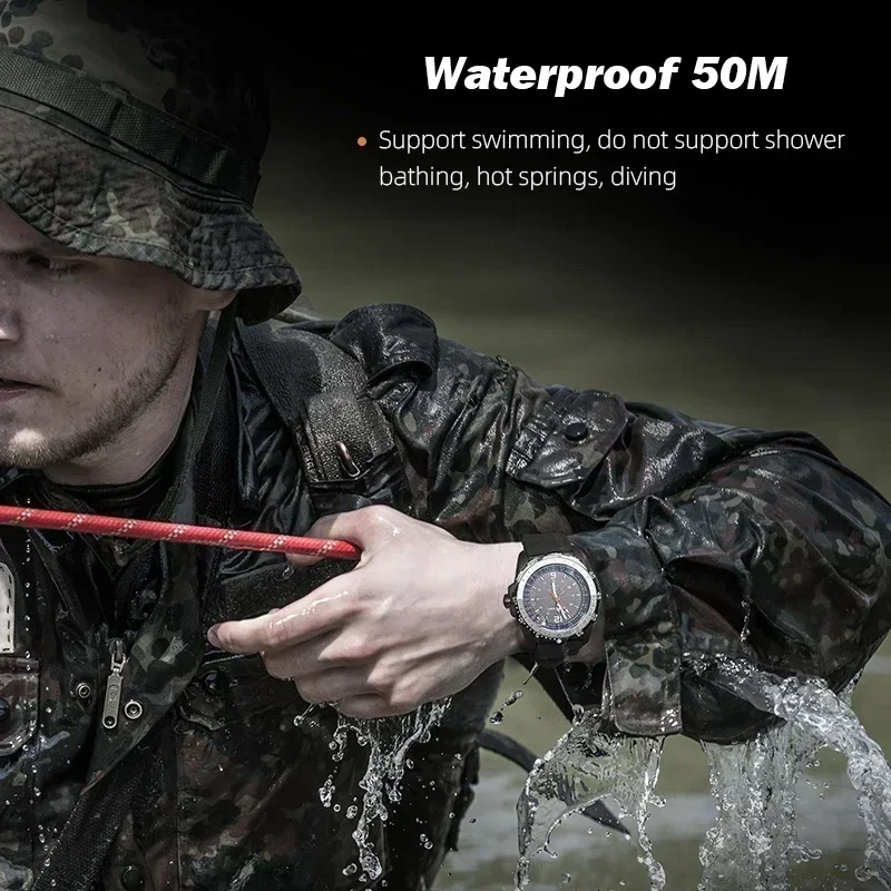 Reloj Digital NORTH EDGE EVOQUE 2 con Energía Solar para Hombre, Luminoso, Resistente al Agua 50M, Deportivo, Militar, para Exteriores
