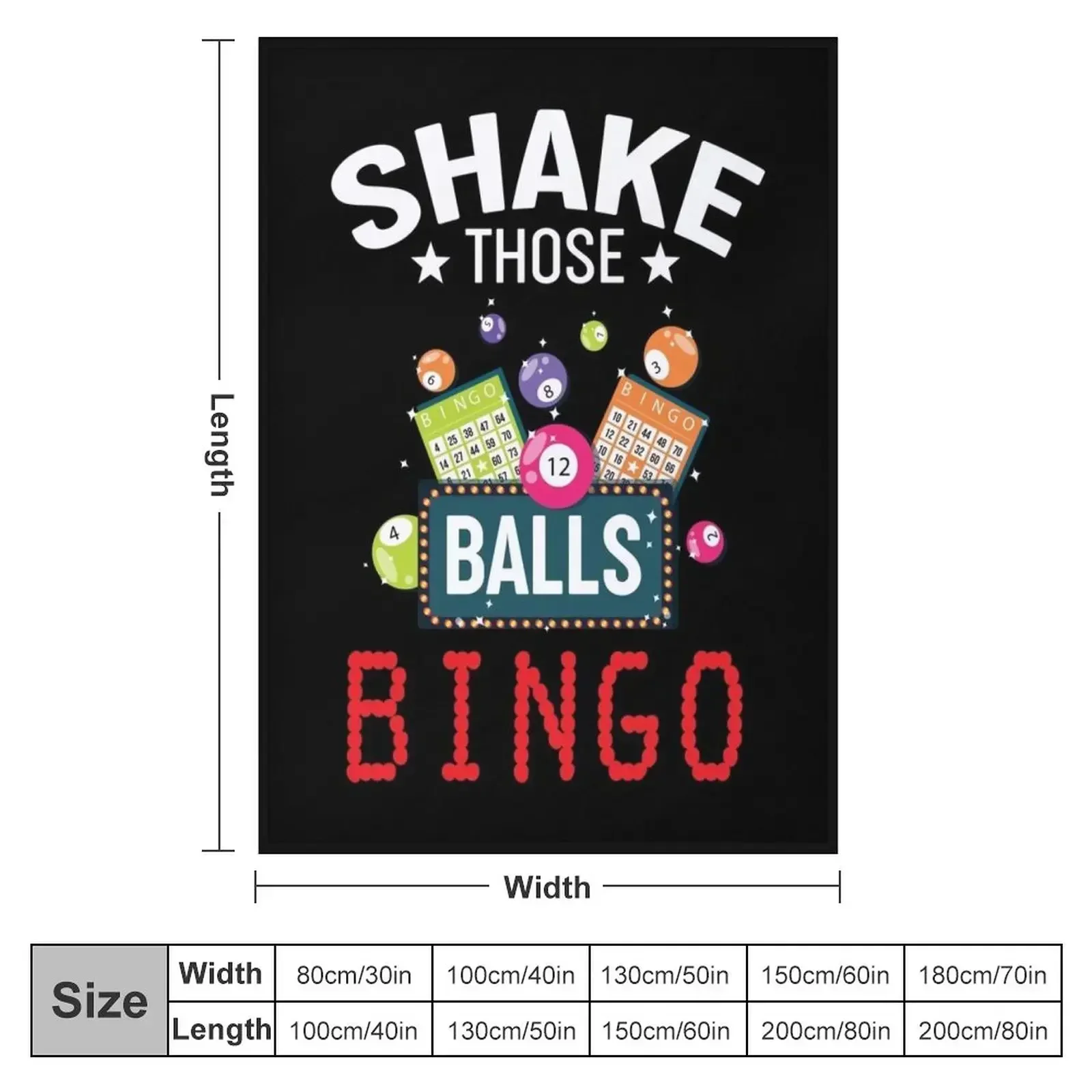 Shake Those Balls Bingo Throw Blanket Soft Personalized Gift Multi-Purpose For Baby Blankets
