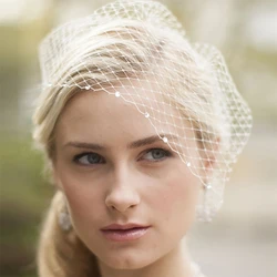 wedding accessories Black White Headband Veils for Bridal Charming Veil for Wedding Fascinator Birdcage Veil