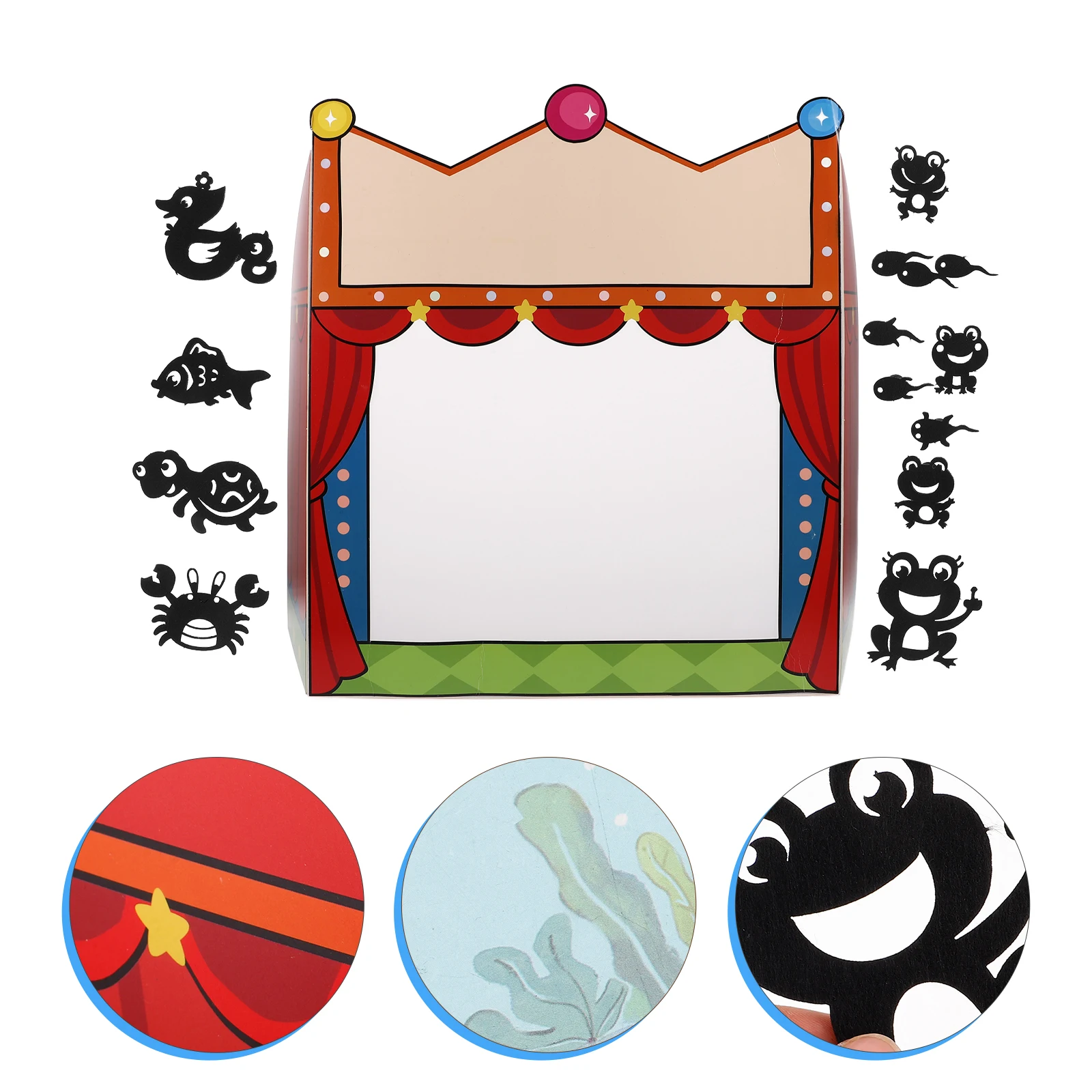 

Shadow Puppet Teaching Aids Kids Black Stage Platform Diy Puppet Kit Accessories Play Activity Science Equipment Craft Project