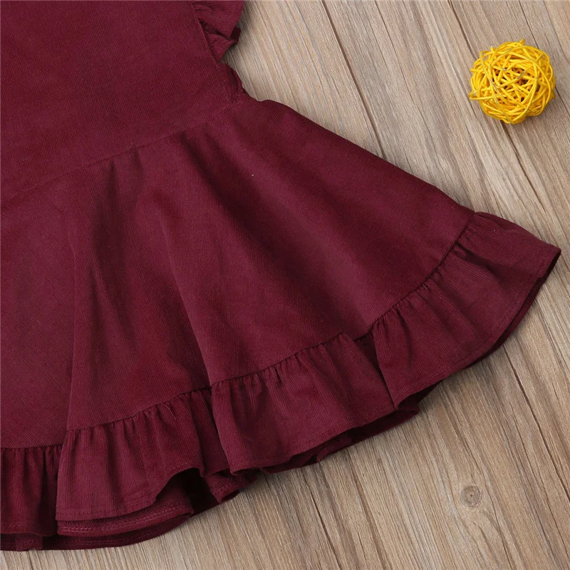 Adorable Baby Girls Sleeveless Backless Ruffled Dress Solid Color Square Neck Summer Cute Sundress 6Months-5Years