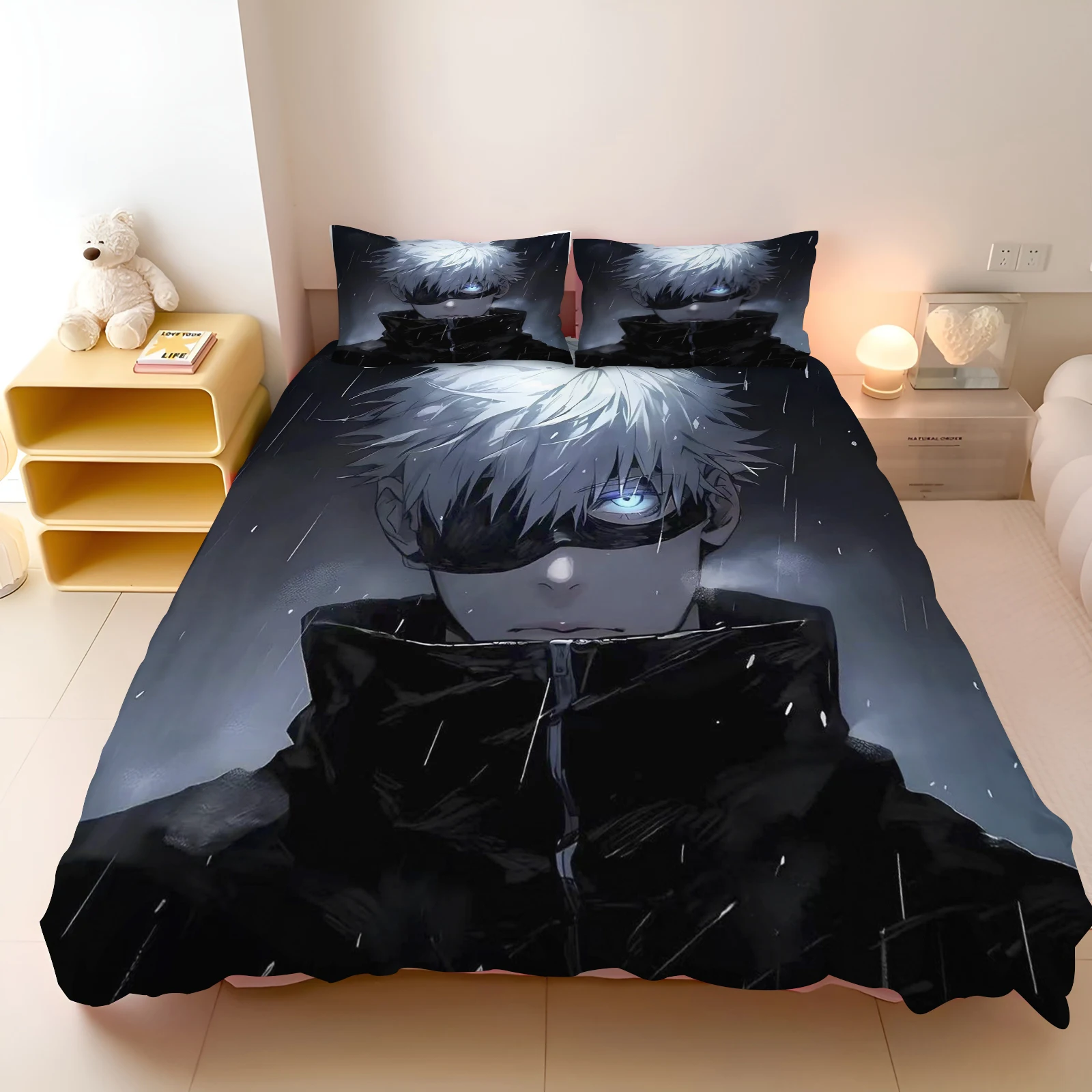 Ensemble de literie Jujutsu Kaimmense, ensembles de couverture d'anime japonais, linge de lit confortable, Twin, Queen, King, Single Size, DstressShipping, Célèbre