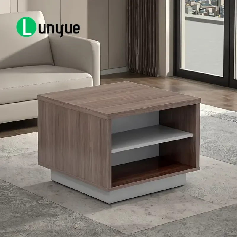 Modern Luxury Small Square Wooden Coffee Table Customizable Wholesale Furniture for Family Living Room Stylish Design