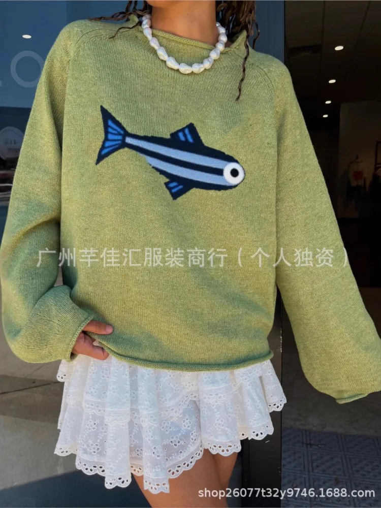 

Long Sleeves Winter Clothes Woman Pulls Femmes All-match Loose Simple Style Sweater Comfortable Fashion Casual Commuting Cartoon