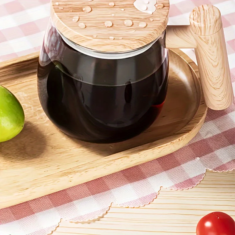 1pc 400ML Self Stirring Mug,  Mixing Cup Self Stirring Coffee Mug High Borosilicate Glass Mixing Coffee Mug Rotating Home Office