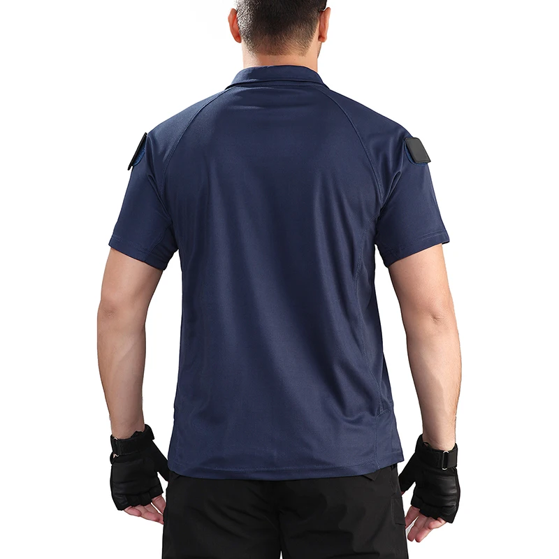 Summer Short Sleeve Tactical Shirt Men Performance Polo Shirts with Zipper Pocket Quick Dry Outdoor Travel Hiking Shirt USA Size
