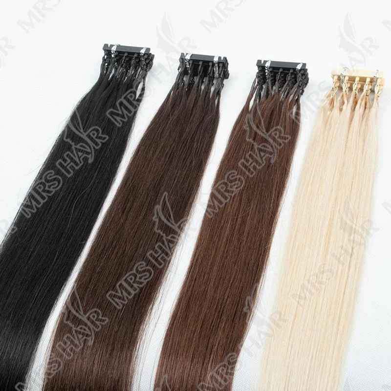 MRS HAIR Estensioni dei capelli 6D Capelli umani Non Remy 6D2 Estensioni dei capelli Micro minuscole punte metalliche invisibili Legami alla cheratina