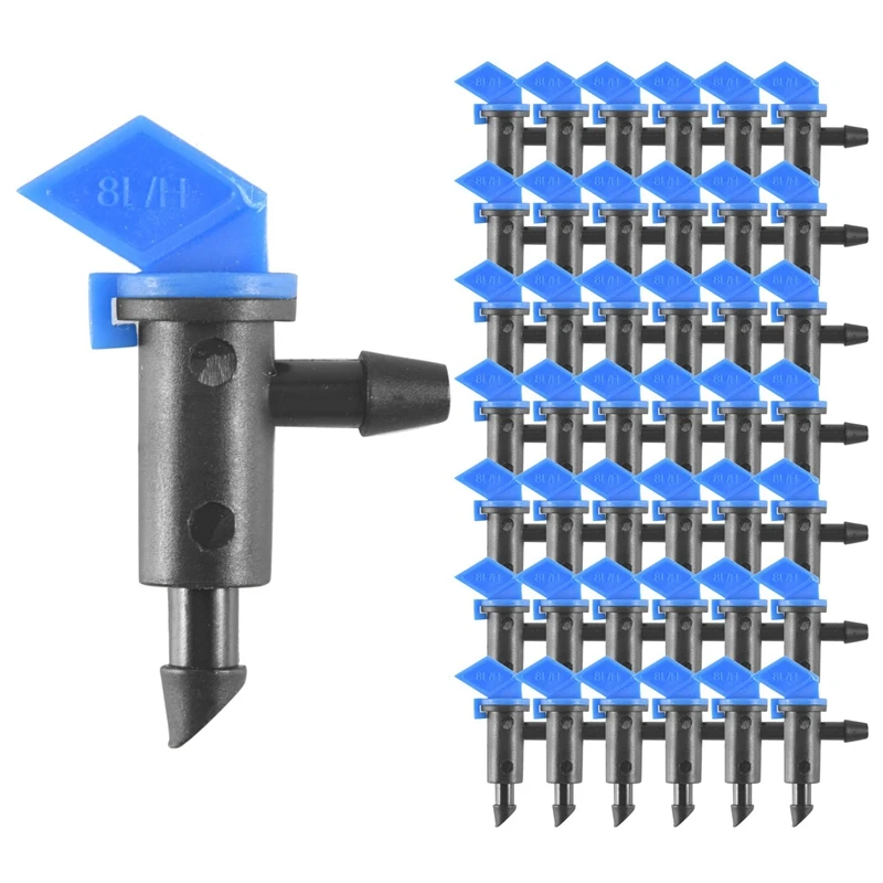 60 Pieces Irrigation Drip Emitter Garden Flag Irrigation Dripper, Trees And Shrubs (Blue Black,2GPH)