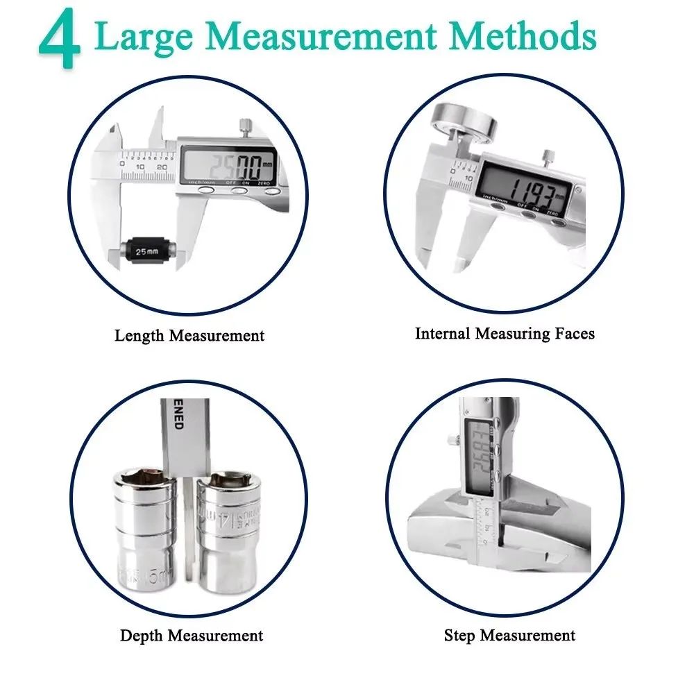 Digital Vernier Caliper 6/8 Inch 150mm/200mm Stainless Steel Electronic Metal Caliper Micrometer Depth Measuring Tools