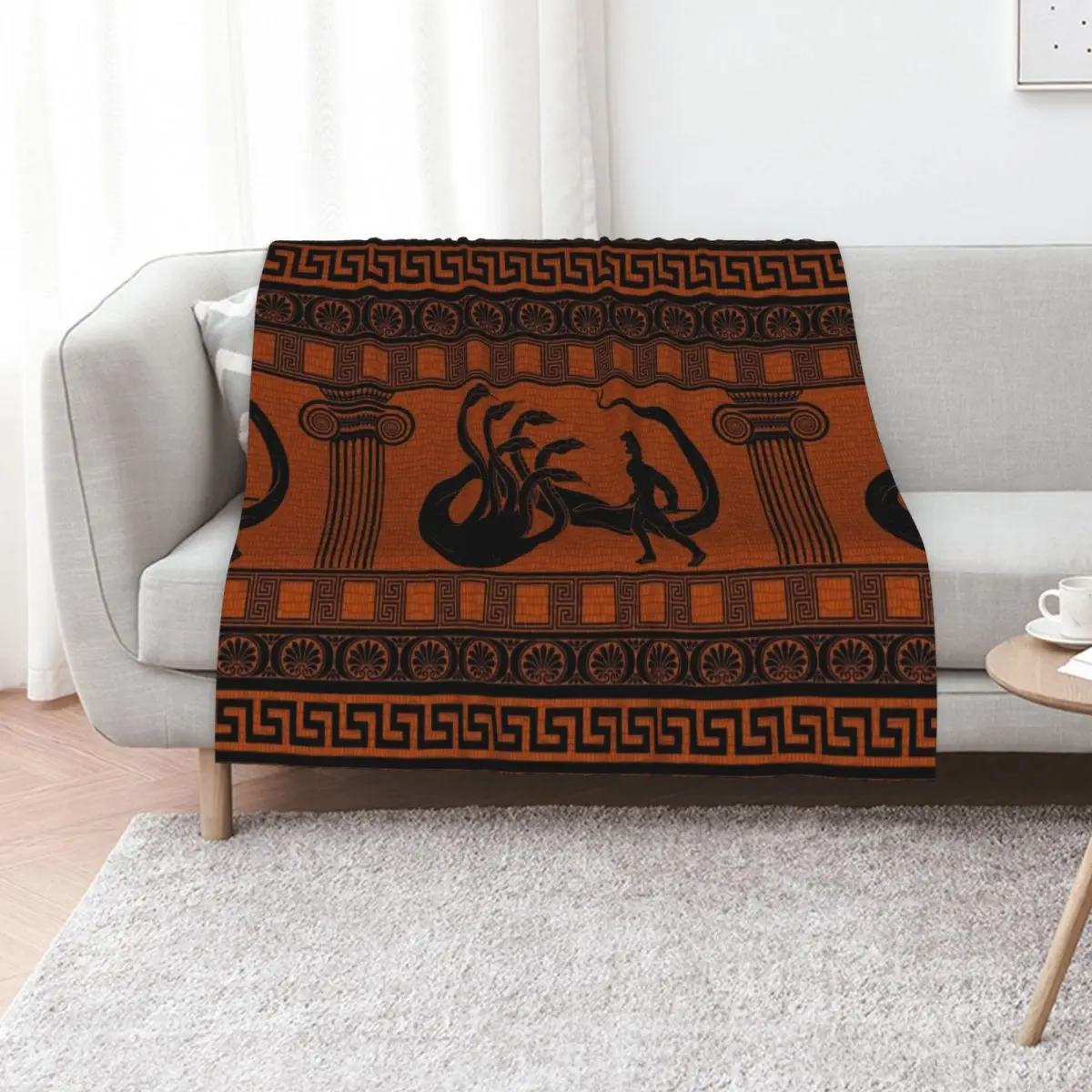 

Hercules vs Hydra Throw Blanket Heavy Luxury Designer Moving Cute Blankets
