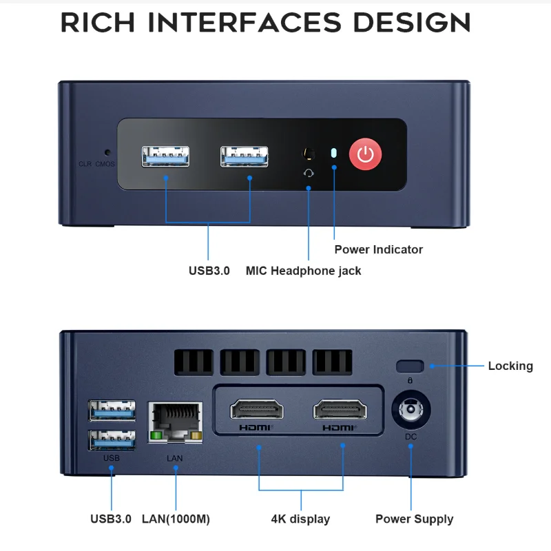 MINI S Handheld Intel N5095 Windows 11 intel UHD 750MHz display 16G DDR4 1TB SSD WIFI5 BT4.0 RJ45 1000M desktop gaming/office PC