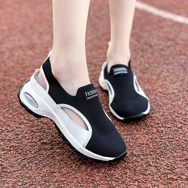 

Новые летние удобные повседневные сандалии с круглой головкой и толстой подошвой, модные легкие дышащие сандалии большого размера для женщин