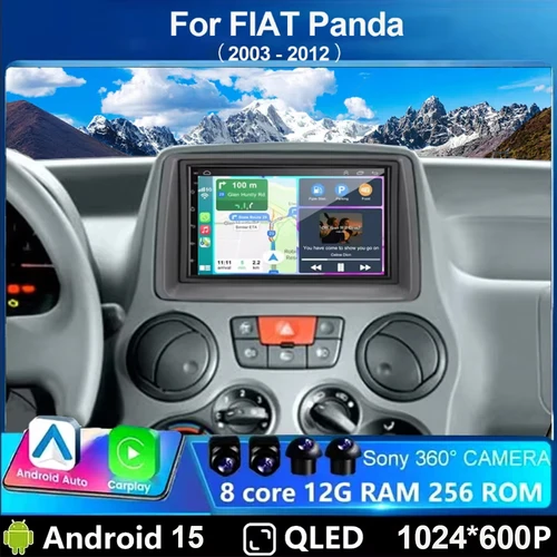 Android 15 7 ""Radio de coche para FIAT Panda 2003 2004 2005 2006 2007 -2012 reproductor Multimedia estéreo navegación Autoradio Carplay Auto