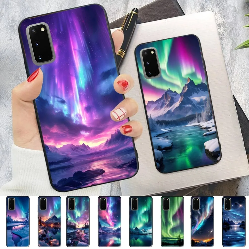 Beautiful Northern Lights Phone Case For Samsung S 9 10 20 21 22 23 30 23 24 plus lite Ultra FE S10lite Fundas