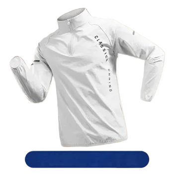 Jaquetas Masculinas para Corrida com Zíper e Capuz, Roupas de Treino e Fitness, Sweatshirt Casual para Corrida