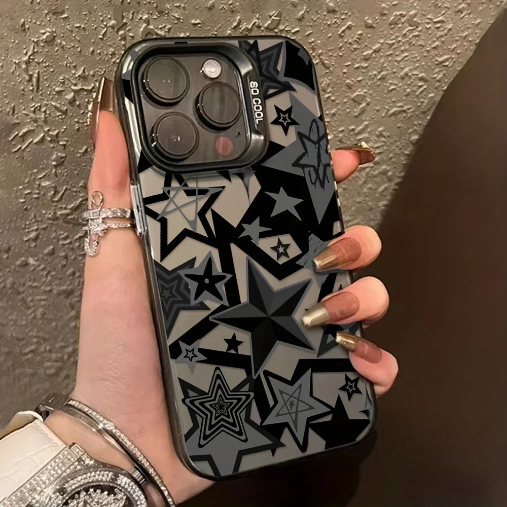Cool Black Star Phone Case for Samsung Galaxy S26 S25 S24 S23 S22 S21 S20 Note20 FE Ultra Edge Plus 4G 5G Anti Fall Matte Cover