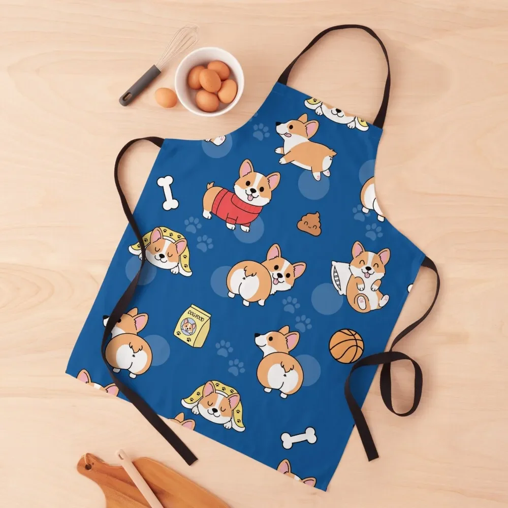 

Corgi Puppy Fun Apron kitchen clothes for men Things For The Home Hairdressing Hairdresser Accessories kitchen girl Apron
