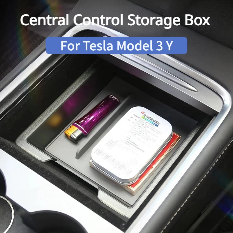

For Tesla Model 3 Y Central Control Storage Box Transparent Acrylic Center Console Armrest Box Storage Car Interior Accessories
